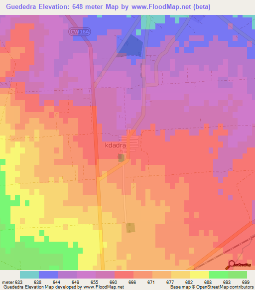 Guededra,Algeria Elevation Map