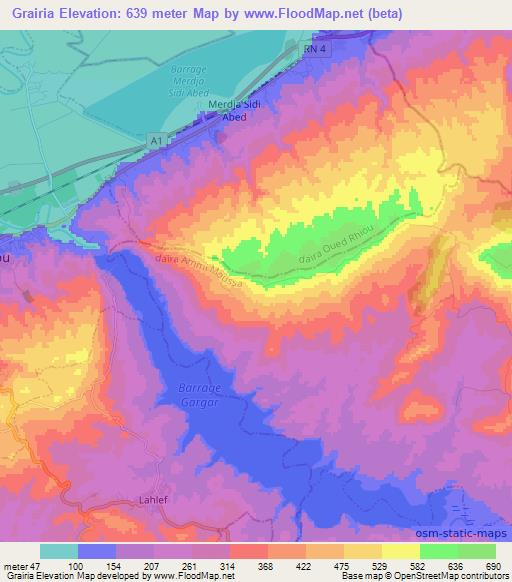Grairia,Algeria Elevation Map