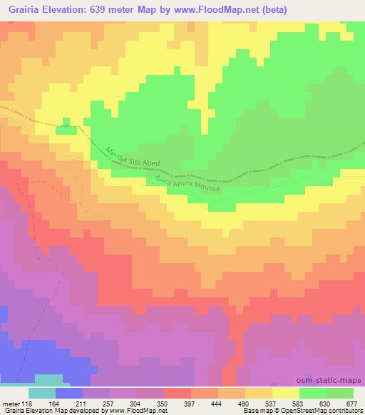 Grairia,Algeria Elevation Map