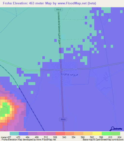 Froha,Algeria Elevation Map