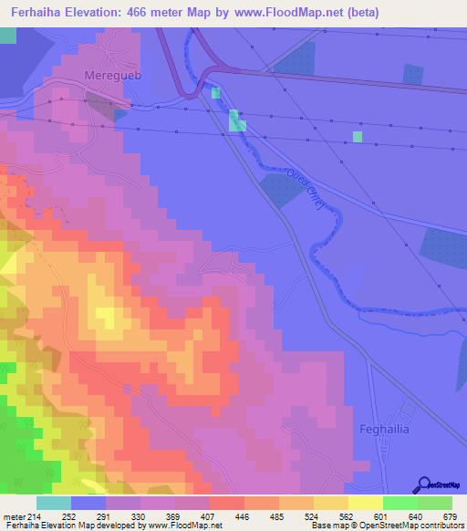 Ferhaiha,Algeria Elevation Map
