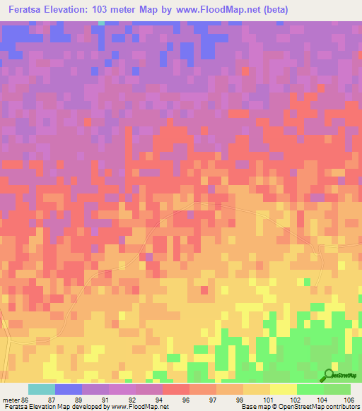 Feratsa,Algeria Elevation Map