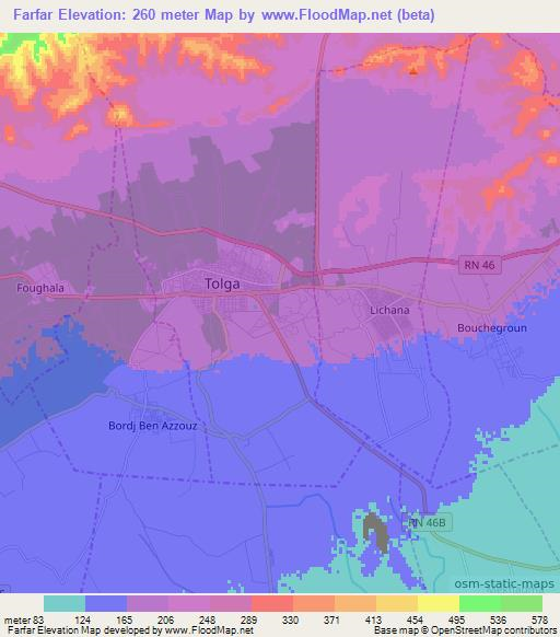Farfar,Algeria Elevation Map