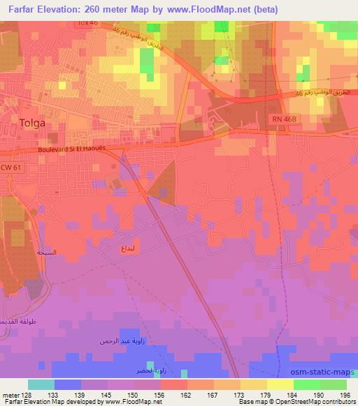 Farfar,Algeria Elevation Map