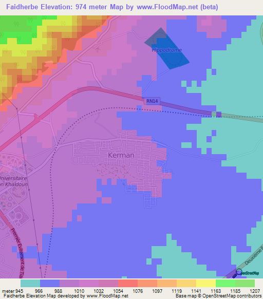 Faidherbe,Algeria Elevation Map