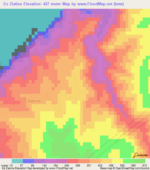 Ez Ziatine,Algeria Elevation Map