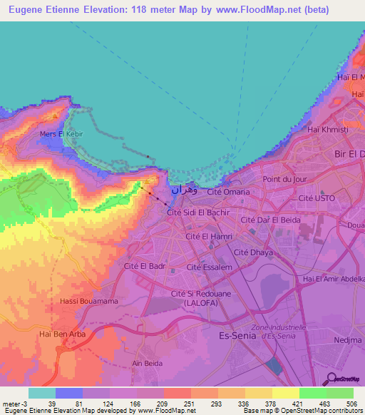 Eugene Etienne,Algeria Elevation Map