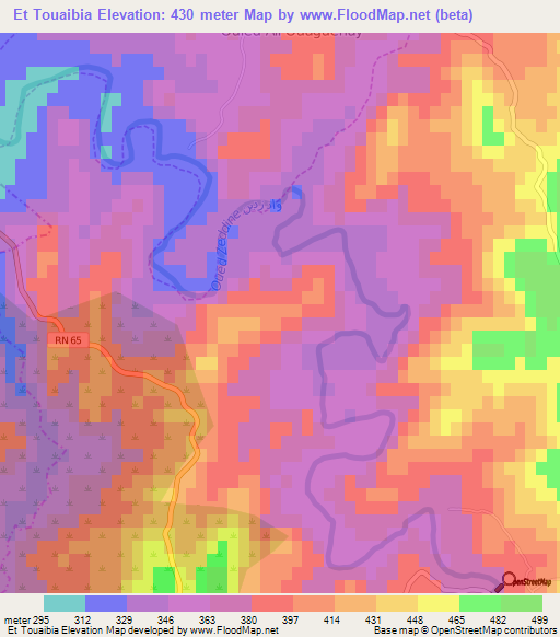 Et Touaibia,Algeria Elevation Map