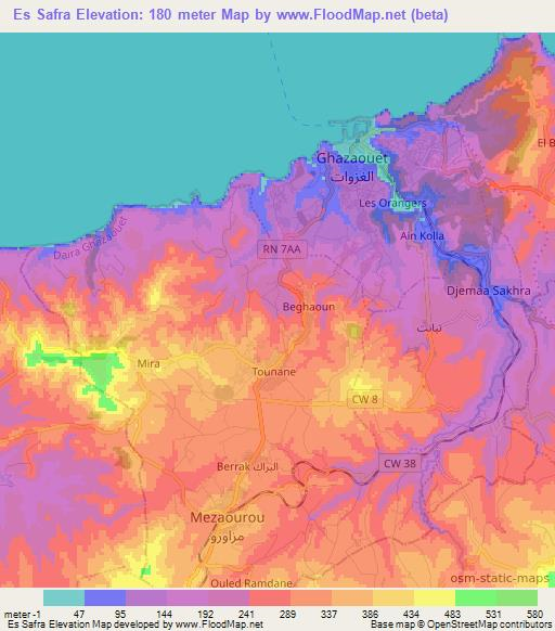 Es Safra,Algeria Elevation Map