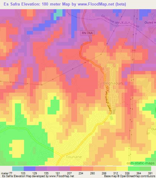 Es Safra,Algeria Elevation Map