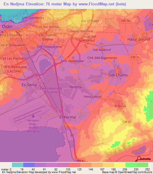 En Nedjma,Algeria Elevation Map