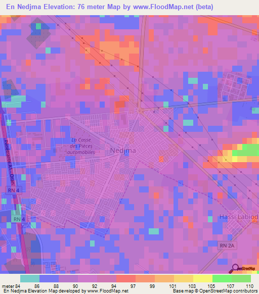En Nedjma,Algeria Elevation Map