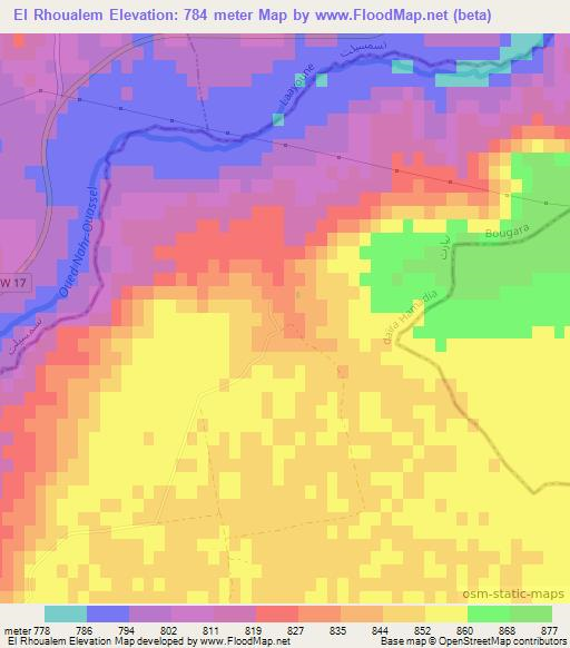 El Rhoualem,Algeria Elevation Map