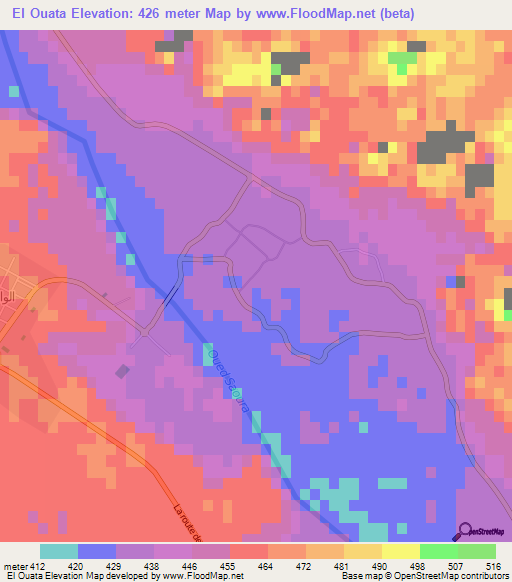 El Ouata,Algeria Elevation Map