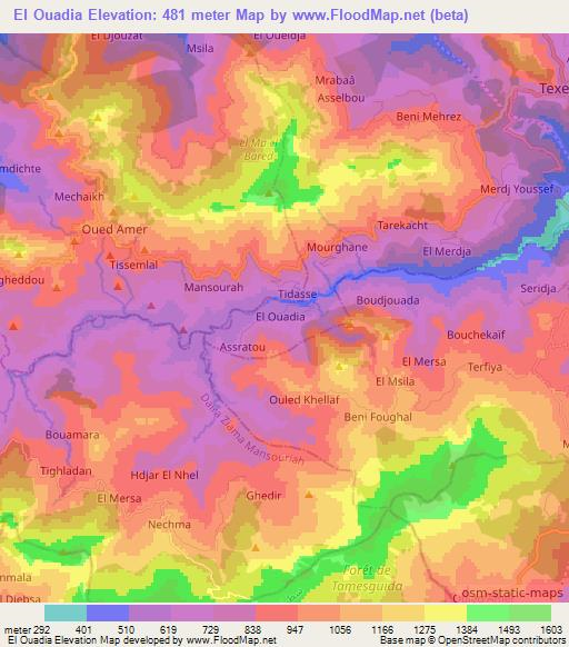 El Ouadia,Algeria Elevation Map