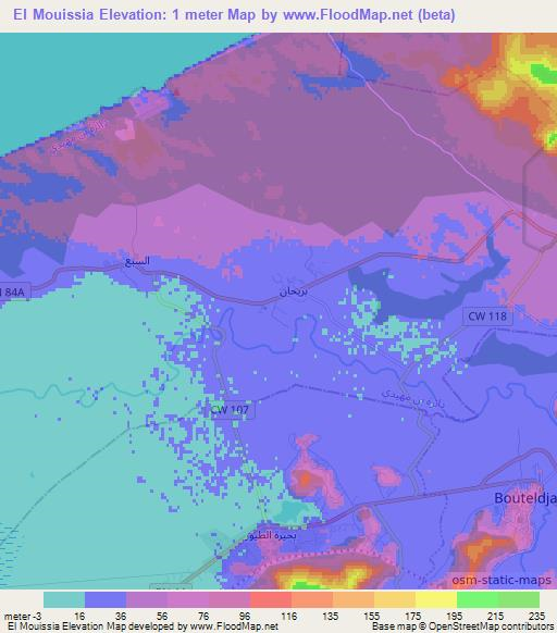 El Mouissia,Algeria Elevation Map