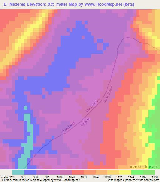 El Mezeraa,Algeria Elevation Map