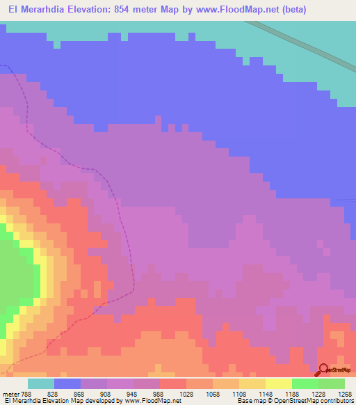 El Merarhdia,Algeria Elevation Map