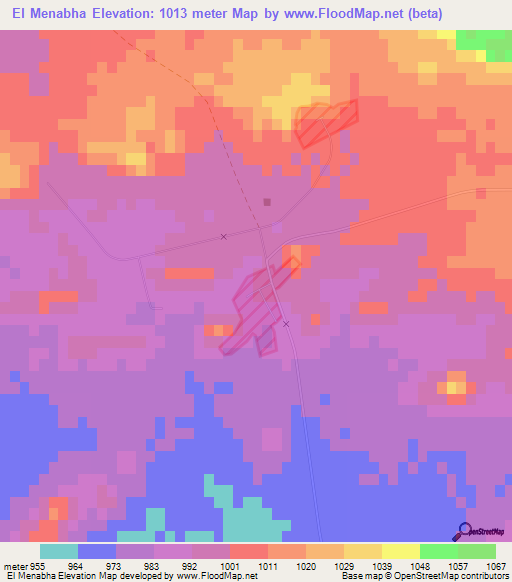 El Menabha,Algeria Elevation Map