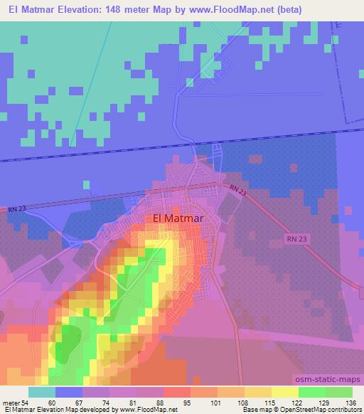 El Matmar,Algeria Elevation Map