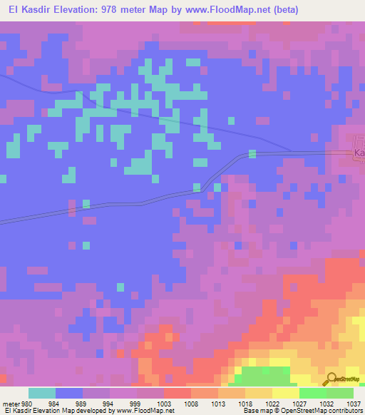 El Kasdir,Algeria Elevation Map