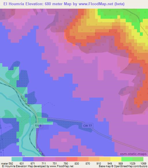 El Houmria,Algeria Elevation Map