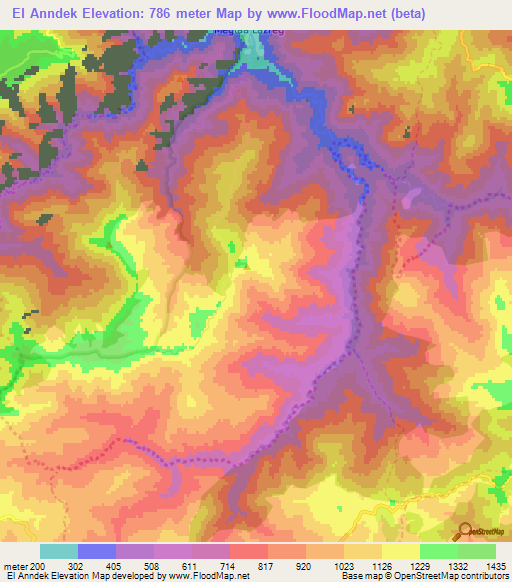 El Anndek,Algeria Elevation Map