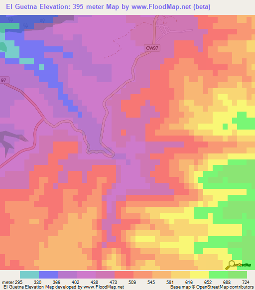 El Guetna,Algeria Elevation Map