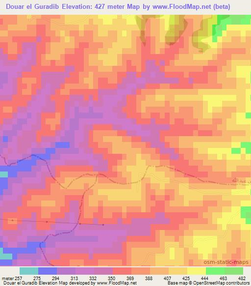 Douar el Guradib,Algeria Elevation Map