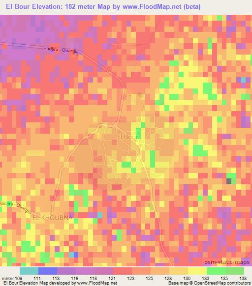 El Bour,Algeria Elevation Map