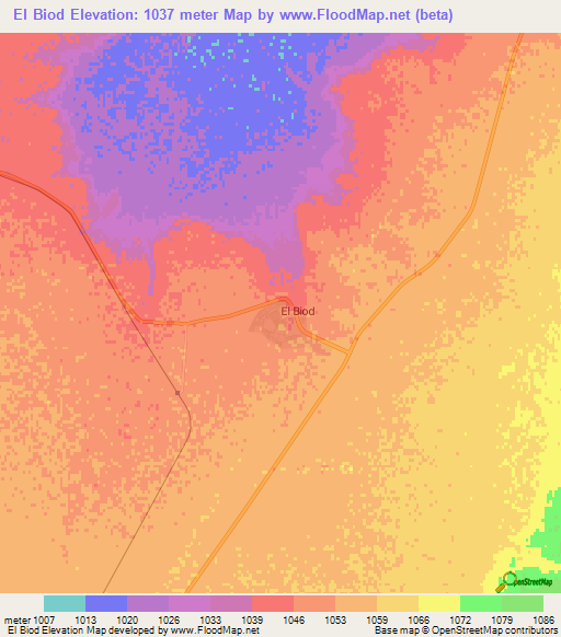 El Biod,Algeria Elevation Map