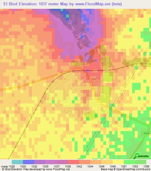 El Biod,Algeria Elevation Map