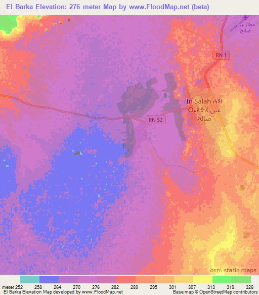 El Barka,Algeria Elevation Map