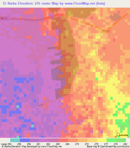 El Barka,Algeria Elevation Map