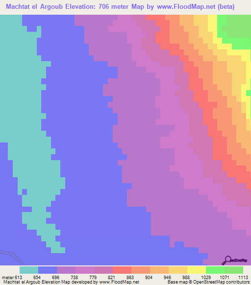 Machtat el Argoub,Algeria Elevation Map