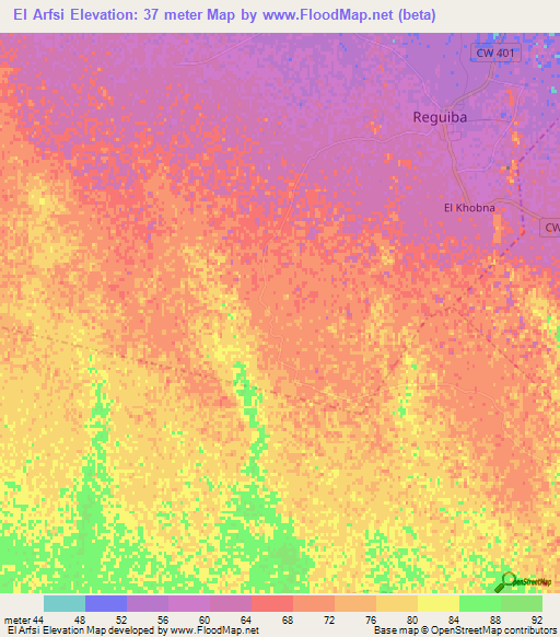El Arfsi,Algeria Elevation Map