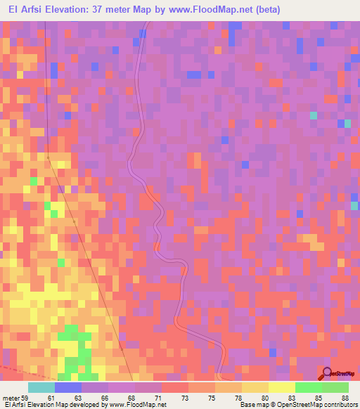 El Arfsi,Algeria Elevation Map