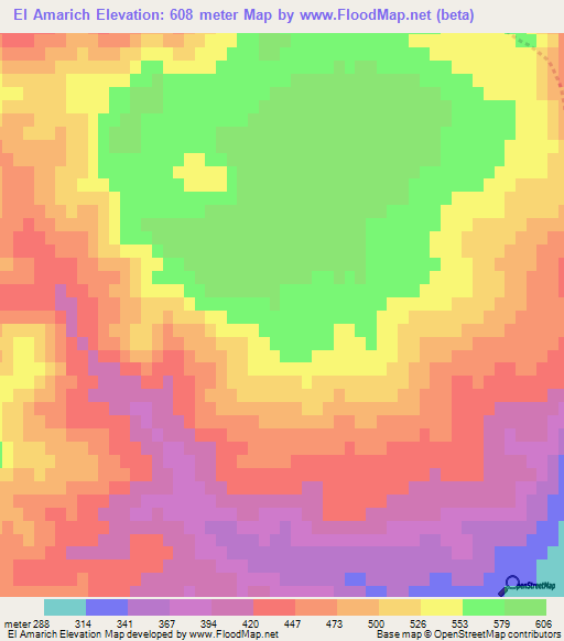 El Amarich,Algeria Elevation Map