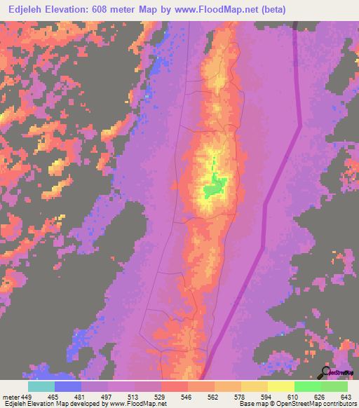 Edjeleh,Algeria Elevation Map