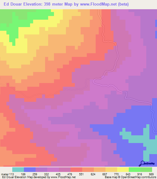Ed Douar,Algeria Elevation Map
