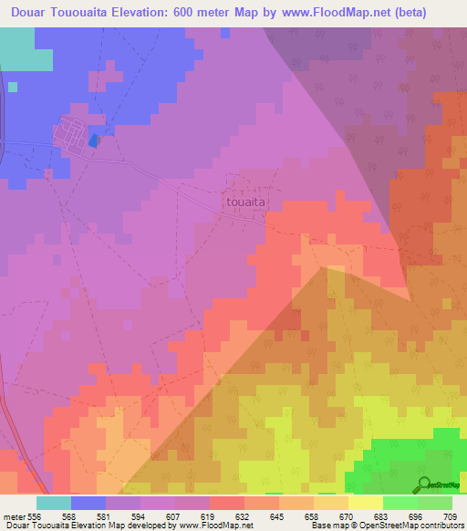 Douar Tououaita,Algeria Elevation Map