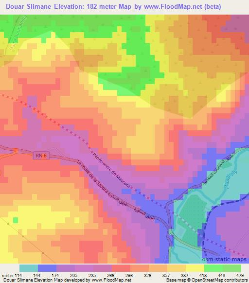 Douar Slimane,Algeria Elevation Map