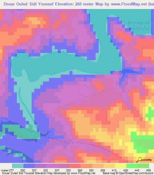 Douar Ouled Sidi Youssef,Algeria Elevation Map