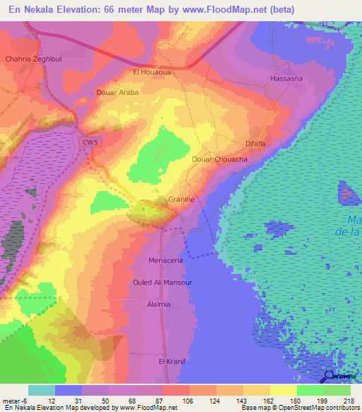 En Nekala,Algeria Elevation Map
