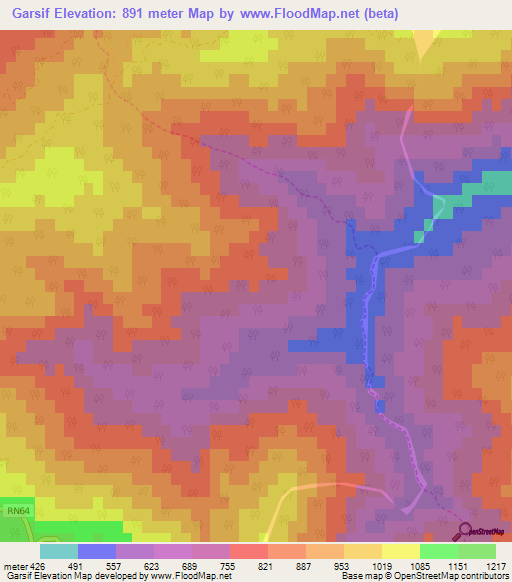 Garsif,Algeria Elevation Map