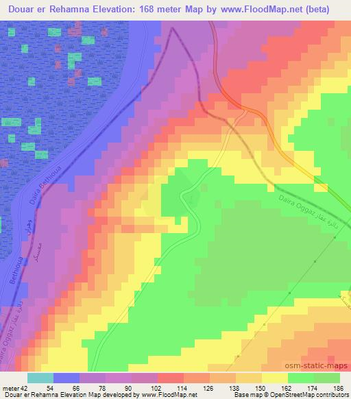Douar er Rehamna,Algeria Elevation Map