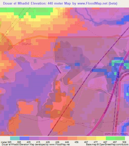 Douar el Mhadid,Algeria Elevation Map