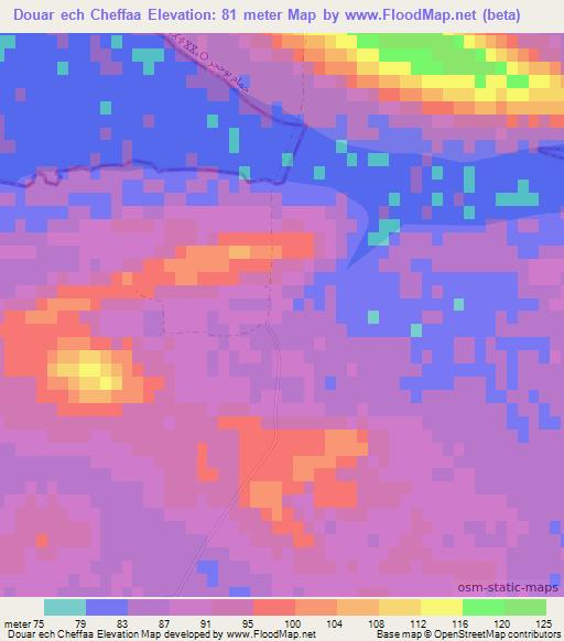 Douar ech Cheffaa,Algeria Elevation Map