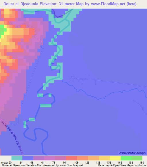 Douar el Djeaounia,Algeria Elevation Map