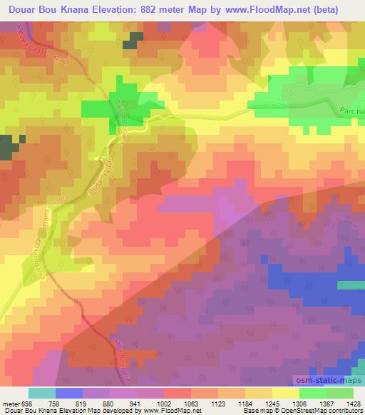 Douar Bou Knana,Algeria Elevation Map